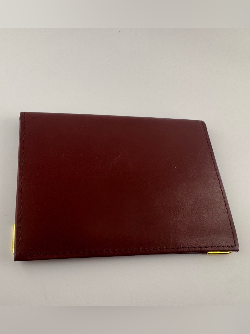 Cartier Leather wallet Must De Cartier Bordeaux Gold Corner Hardware 80s Vintage - Picture 9 of 11